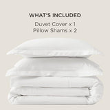 Bedsure Luxury Hotel Duvet Cover King Size, 100% White Cotton Rope Weave Bedding Set, Includes 1 Duvet Cover 104x90 Inches with Hidden Zipper & 2 Pillow Shams, Comforter Sold Separately Bedsure