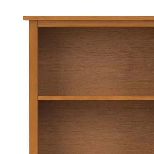 SIMPLIHOME Warm Shaker SOLID WOOD Transitional 5 Shelf Bookcase for The Living, Study Room and Office, 26 inch, Light Golden Brown - WoodArtSupply