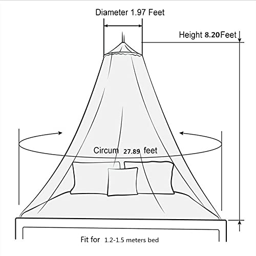 Eimilaly Bed Canopy Mosquito Net, Bed Canopy for Girls Room Decor - Insect Protection Hanging Canopy for Adults, Babies, Outdoor Camping, Pink/No Opening