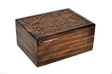 Hind Handicrafts Beautifully Handmade & Handcrafted Rosewood Borders Engraving Wooden Cremation Box/Urns for Human Ashes Adult, Funeral Urn Box (9" x Hind Handicrafts