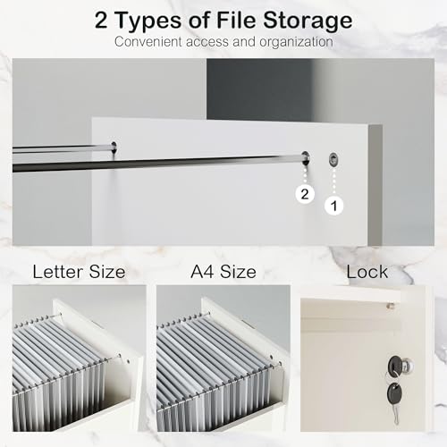 ModernMate 67" L Shaped Standing Desk with Drawers and File Cabinet, AC/USB, 1.18" Desktop, Height Adjustable Wood Desk, Electric Desk with Multiple Functions for Home and Office, White Rattan ModernMate