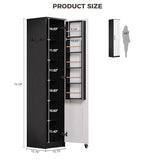 IRONCK Small Kitchen Pantry Cabinet 72" for Narrow Space, with Single Door and Adjustable Shelves, Freestanding Tall Storage Cabinet for Living Room, Bathroom, Black and White IRONCK