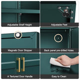 MetalMax 71" Tall Metal Storage Cabinet, Kitchen Pantry Storage Cabinets with Doors and 4 Shelves, Food Pantry Cabinet, Large Cupboard, Utility Steel Cabinets for Dining, Kitchen, Living Room, Green MetalMax