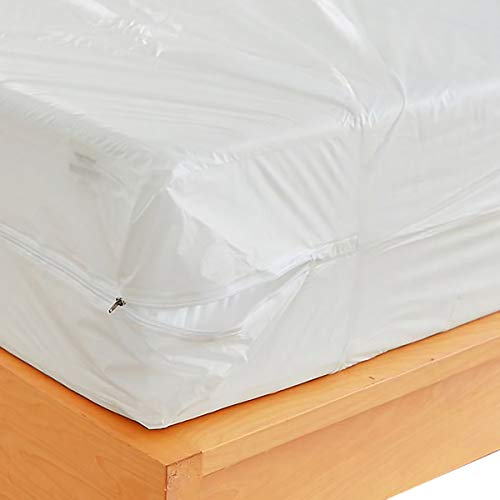 Waterproof Zippered Plastic Mattress Protector Encasement, Vinyl Mattress Bed Cover Proof (Full Size) SOFINNI