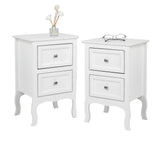 Bonnlo White Nightstand Set of 2, Nightstands with 2 Drawers, Bed Side Table/Night Stand, Small Nightstand for Bedroom, Small Spaces, College Dorm, Kids’ Room, Living Room, Wood, 16W x 12D x 24H Bonnlo