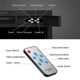 R.W.FLAME 43” Electric Fireplace Mantel Wooden Surround Firebox, TV Stand with Freestanding Electric Fireplace, Remote Control, Adjustable Led Flame, 750W/1500W Grey R.W.FLAME