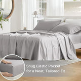 Comfort Spaces 100% Cotton Sheet Set Breathable, Lightweight, Soft with 12" Elastic Pocket Fits up to 14" Mattress, All Season Cozy Bedding, Matching Pillow Case, Twin Grey 3 Piece Comfort Spaces