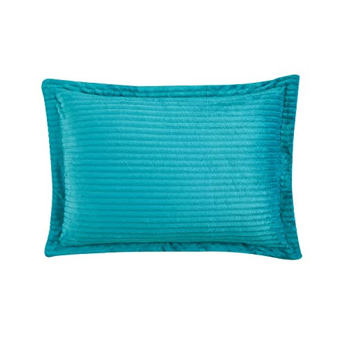 Nestl Premium Flannel Duvet Cover Set - 2 PC Reversible Twin Comforter Cover Set with Microfiber Back - 1 Velvet Duvet Cover Twin with Zipper Closure & 1 Pillow Sham 68 x 90 inches – Teal Nestl