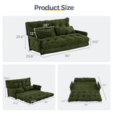 MAXYOYO Adjustable Floor Sofa Couch with 2 Pillows, Multi-Functional Bean Bag Bed, 5-Position Foldable Lazy Sofa Sleeper Bed with Armrest, Versatile Floor Seating for Reading, Dark Green, Double MAXYOYO
