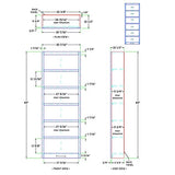BOWERY HILL Traditional 84" Tall 6-Shelf Wood Bookcase in Espresso BOWERY HILL