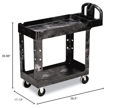 RUBBERMAID RM Utility Cart #500 2 Shelf Blk HD, 1 EA - WoodArtSupply