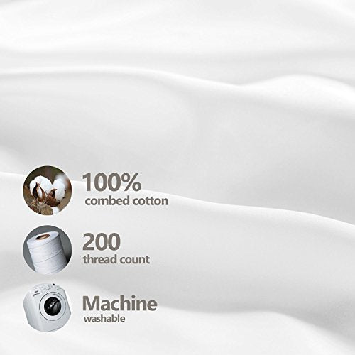Crescent Bedding Twin White Fitted Sheet Only - Soft & Comfy 100% Cotton (Twin, White) DESTINY CRESCENT BEDDING