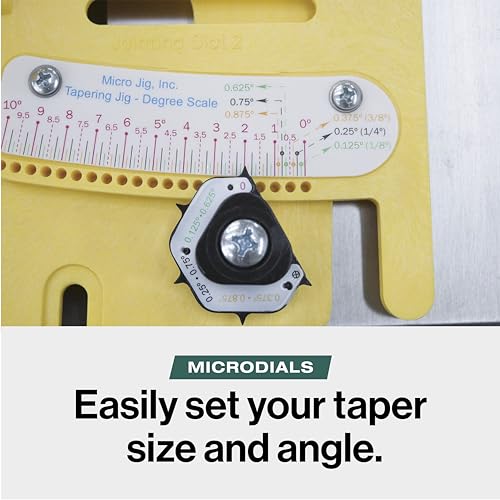 MICROJIG GRR-RIPPER TJ-5000 Microdial Tapering Jig For Table Saws, Yellow - WoodArtSupply