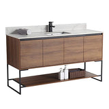 Fine Fixtures 60 Inch Bathroom Vanity with Sink - Modern Knob Free Design, Elegant Space-Saving Solution for Your Bathroom - Durable, Bathroom Vanities for a Contemporary Look - Urbania Collection Fine Fixtures