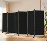 Room Divider-Folding Privacy Screens, 6 ft Partition Room Dividers Wall for Separation, Home, Office, Classroom, Studio (Black, 6 Panel) Grezone