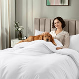 Utopia Bedding Duvet Cover Queen with Fitted Sheet (60x80) - 2 Pillow Case Standard - All Season Luxury Bed in a Bag with Zippered Duvet Cover - No Comforter (White) Utopia Bedding