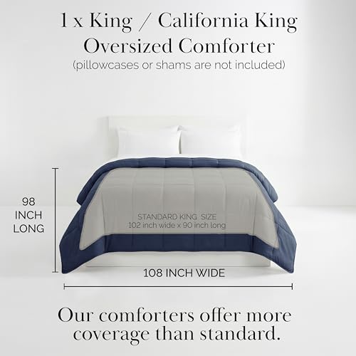 Southshore Fine Living, Inc. Quilt Comforter, Oversized King Bedding Comforters, Duvet Insert Cal King Down Alternative Comforter, Soft & Cozy Bedspread, Dark Blue Southshore Fine Living, Inc.