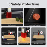 Longer RAY5 10000mW Laser Engraver, Wood/Leather/Acrylic Engraving Cutting Machine, DIY Desktop Laser Cutter with Safety Protection, Air Assist & 3 in 1 Roller Longer