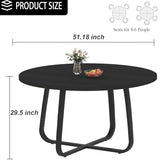 IBF 51inch Round Conference Table for 4-6 People, Business Meeting Table for Office and Conference Rooms Black IBF