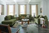 Signature Design by Ashley Bixler Mid-Century Modern Tufted Sofa with 2 Toss Pillows, Green Signature Design by Ashley