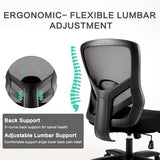YFO Big and Tall Office Chair 500LBS - Computer Desk Chair with Adjustable Lumbar Support, Heavy Duty Ergonomic Mesh with 360 Rotation 4D Arm and Extra Wide Comfty Seat, Quiet Wheels for Adults YFO
