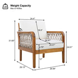 4-Piece Acacia Wood Outdoor Patio Furniture Set