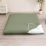 Cottington Lane Traditional Japanese Shikibuton Futon Cover, King Size Premium Cotton Zippered Floor Mattress Slipcover, Soft Durable, Ideal for Dorm Rooms, Guest Rooms, Sage Cottington Lane