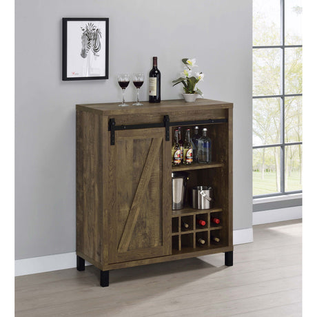 Arcata - Sliding Door Bar Cabinet - Oak HouseOfZazla