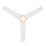 WAC Smart Fans Mocha Indoor and Outdoor 3-Blade Smart Home Ceiling Fan 54in Matte White with 3000K LED Light Kit and Remote Control works with Alexa and iOS or Android App WAC Lighting