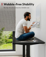 SANODESK Height Adjustable Electric Standing Desk 40x24 Inches, Sit Stand Desk with Splice Board for Home Office, Ergonomic Computer Workstation, Study & Gaming, Black Frame/Black Top SANODESK