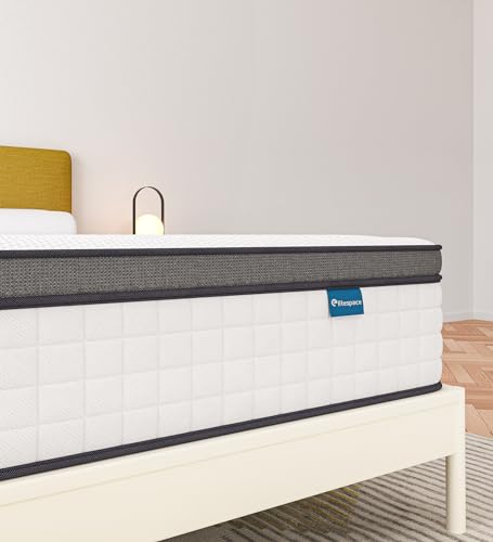 elitespace Queen Mattresses,12 Inch Queen Size Mattress in a Box,Memory Foam Hybrid White Mattress with Provide Support and Improve Sleep Mattresses,CertiPUR-US. elitespace