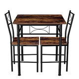 JOIN IRON 3-Piece Kitchen Dining Room Table Set for Small Spaces，Iron Wood Square Table with 2 Chairs for Kitchen Dining Room Furniture JOIN IRON