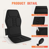 KNONNETD Back Massager for Chair, Massage Seat Cushion with Heat, Lumbar Traction, 6 Vibrating Motors Massager Chair Pad for Full Body Pain Relief, and Home Use KNONNETD