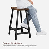 VASAGLE Bar Stools, Set of 2 Bar Chairs, Kitchen Breakfast Bar Stools with Footrest, 23.6 Inches High, Industrial in Living Room, Party Room, Rustic VASAGLE