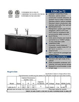 Beer Keg Dispenser Kegerator Commercial Refrigerator 72" Brew Fridge cooler Stainless steel NSF 4 Tap, Black, Three Half Keg, 2 Tower UDD24-72 cooler depot
