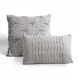 Lush Decor Ravello Pintuck Comforter Set - Luxe 5 Piece Textured Bedding Set - Traditional Glam & Farmhouse Inspired Bedroom Decor - King, Gray Lush Decor