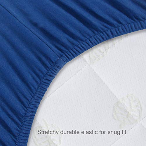 Biloban Crib Sheets Fitted for Boys, 2 Pack Crib Sheet Fits for Standard Crib Mattress, Neutral Toddler Bed Sheets Girl, Grey & Navy, 52”X 28” Biloban
