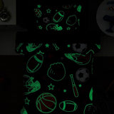 Wink Deer Twin Comforter Set for Boys-5 Pieces Sports Ball Games Glow in the Dark Twin Bedding Sets for Kids, Ultra Soft Bed in A Bag with Sheets Wink Deer