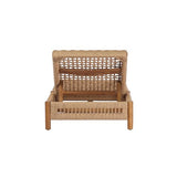 Christopher Knight Home Mercer Acacia Wood Chaise Lounge Chair Outdoor, Poolside Sun Lounger Recliner with Wicker Seat, Patio Outdoor Chaise Lounge, Adjustable Backrest Lounge Sofa, Teak+Light Brown