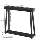 BOYUANH Narrow Small Entryway Console Table with Charging Station, Outlets&Ports, 36 Inch Thin High Tall Sofa Table for Entry Hallway, Living Room, Foyer, Behind Couch, Thick Metal Frame, Black BOYUANH
