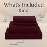 Utopia Bedding King Size Sheet Set – 4 Piece Bed Sheets, Soft and Breathable Microfiber, Includes 1 Fitted Sheet, 1 Flat Sheet and 2 Pillowcases – Oeko Tex (Burgundy) Utopia Bedding