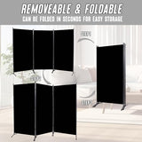 JVVMNJLK Indoor Room Divider, Portable Office Divider, Room Divider Wall Screen 3 Panel, Folding Partition Privacy Screen Walls Dividers for Room Separator 102" W x 71.3" H,Black JVVMNJLK