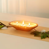 Restaurantware-Coco Casa 9.1 x 5.5 x 2 Inch Wood Dough Bowl Candle, 1 Hand Poured Bread Bowl Candle - Vanilla Fragrance, Double Wax Blend, Soy Wax Scented Candle, Wooden Wick Restaurantware