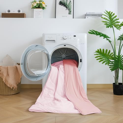 BEAUTEX Cooling Comforter Queen Size - Double Sided Cool Blanket for Hot Sleepers and Night Sweats, Q-Max>0.45, Breathable Lightweight Silky Summer Ice Blankets for All Season (Pink, 90" x 90") BEAUTEX