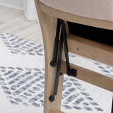 Linon Keira Wooden Folding Chair Upholstered Seat and Back Set of 2, Dining Height, Rustic Natural & Beige Linon