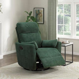 Lexicon Modern Swivel Glider Recliner Chair - Quiet 360 Swivel Chair, Durable Microfiber Upholstered, 2 Pillows, Manual Reclining for Living Room, Small Spaces, Nursery, Apartment, Bedroom, Green