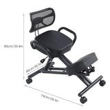 Ejoyous Kneeling Chair, Pneumatic Posture Correcting Knee Stool with Cushion Height Adjustable Rolling Orthopaedic Desk Stool for Banking Meeting Room Office Home Reception Ejoyous