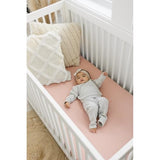 Konssy Muslin Crib Sheets for Girl Boy, 2 PCS Soft and Breathable Cotton Baby Sheets for Standard Crib Mattress, 52"x 28" (Floral, Pink) Konssy