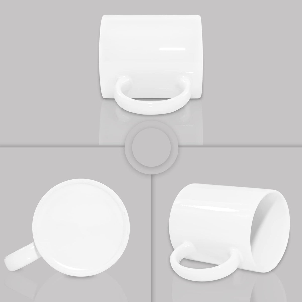 MR.R Set of 6 Sublimation Blanks Dishwasher White Ceramic Coffee Mugs 11oz Blank Ceramic Classic Drinking Cup Mug For Milk Tea Cola Water MR.R