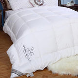 Woolous Australian Wool Comforter – 100% Natural Wool Quilt & Duvet Insert – Ultra Soft Cotton Cover, Lightweight Comforter for All Season Twin Size (86x70 inches) Woolous